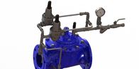 Válvula de control dúctil azul del regulador de sobretensiones del hierro como diafragma reforzado de nylon de la válvula de seguridad