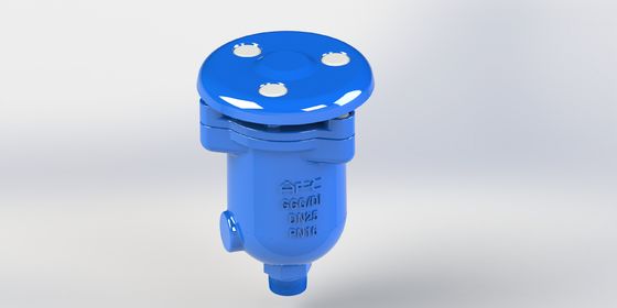 Válvula de liberación de aire de combinación de hierro dúctil con conexión roscada y de brida y flotador de acero inoxidable para sistemas de transporte de fluidos