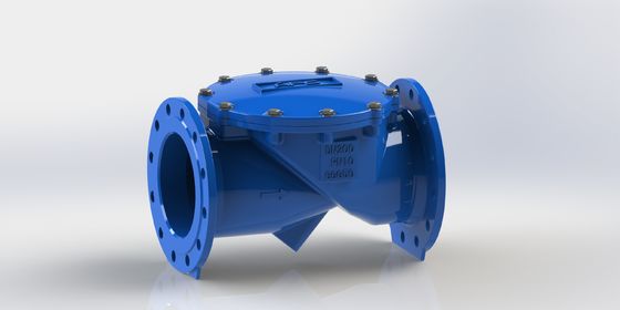 Válvula de retención de oscilación y flexión con clasificación de presión PN16, cuerpo de hierro dúctil y material de sellado EPDM