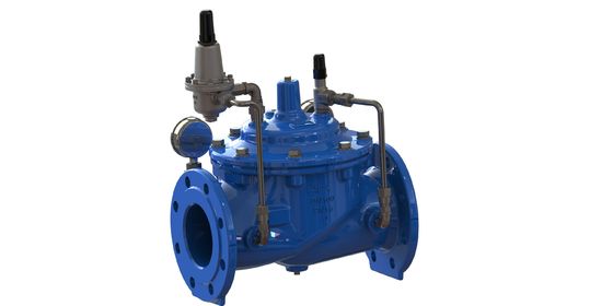 Refuerzo de nylon con diafragma EPDM válvula reductora de presión de agua con conexión de brida EN1092-2 y material GGG50