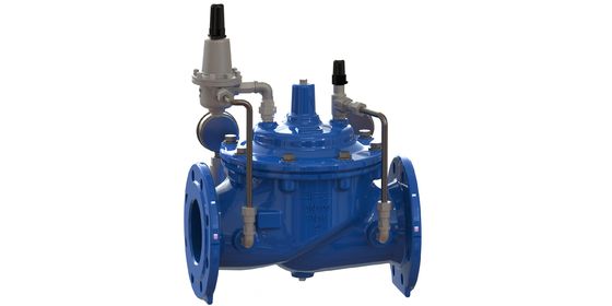 Refuerzo de nylon con diafragma EPDM válvula reductora de presión de agua con conexión de brida EN1092-2 y material GGG50