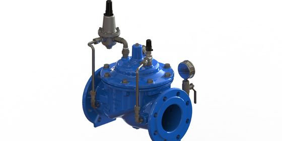 Válvula reductora de presión de agua de hierro fundido GGG50 con piloto de acero inoxidable 304 y refuerzo de nailon con diafragma EPDM