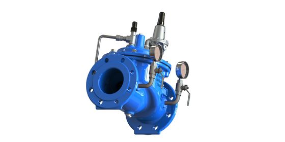 GGG50 Material válvula reductora de presión de agua con conexión de brida y acero inoxidable 304 Pilot P200 para redes de distribución de agua