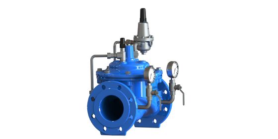 GGG50 Material válvula reductora de presión de agua con conexión de brida y acero inoxidable 304 Pilot P200 para redes de distribución de agua