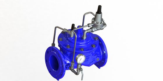 Válvula de mantenimiento de presión de conexión de brida con material de hierro dúctil de tamaño 2-40 pulgadas y rango de temperatura de 0-80 ° C