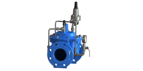 Válvula de mantenimiento de la presión de la brida de conexión de hierro dúctil con presión nominal PN10 y temperatura de funcionamiento de 0 a 80 °C