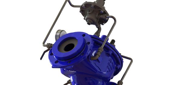 Válvula de control de caudal de funcionamiento hidráulico con norma EN1074-5 y rango de temperatura de 0 a 80 grados Fahrenheit