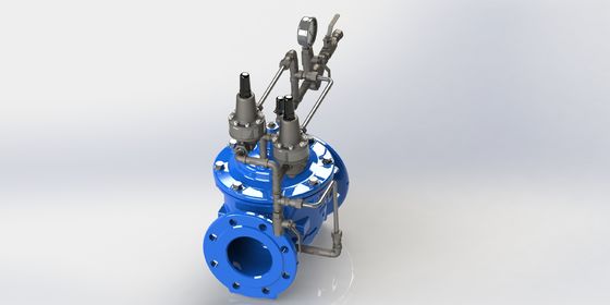 Válvula de anticipación de sobretensiones con acabado duradero RAL5005 y diafragma de refuerzo de nylon conforme con la norma EN1074-5