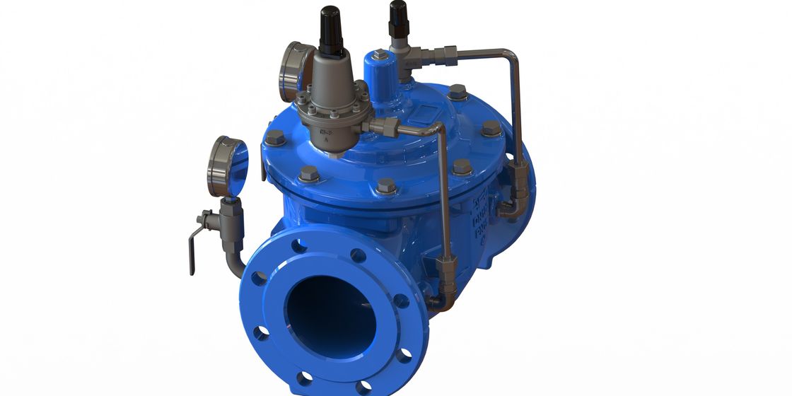 Refuerzo de nylon con diafragma EPDM válvula reductora de presión de agua con conexión de brida EN1092-2 y material GGG50